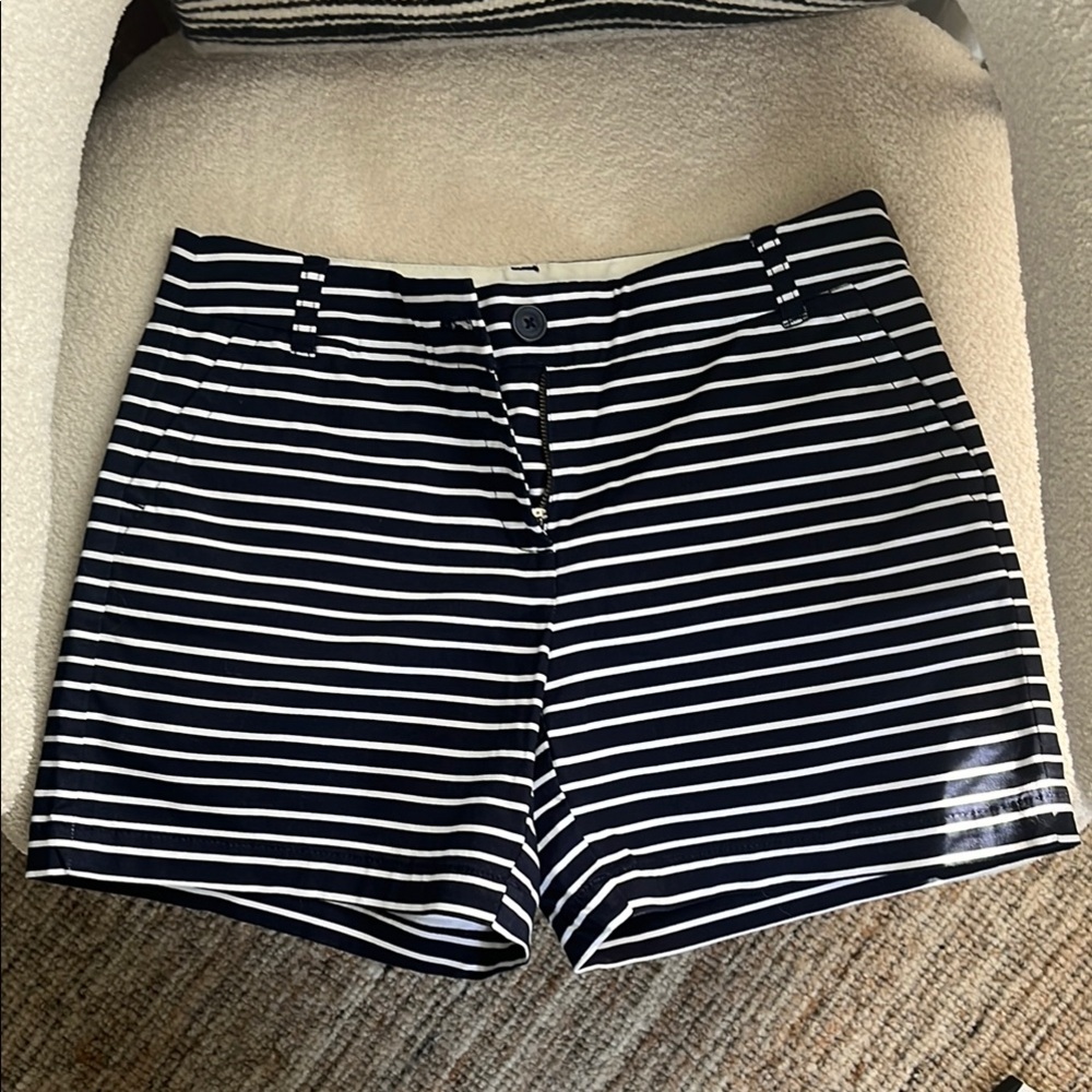 Navy Striped Women's Shorts
